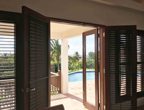 Beach Palm French Doors to Pool