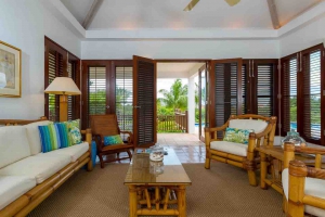 Beach Palm Villa Living Room French Doors