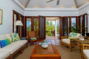 Coconut Palm Living Room French Doors