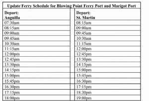 Anguilla Ferry Schedule 2020