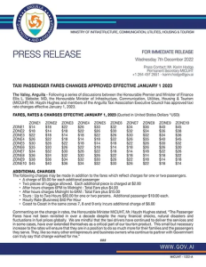 Anguilla taxi rates 2025